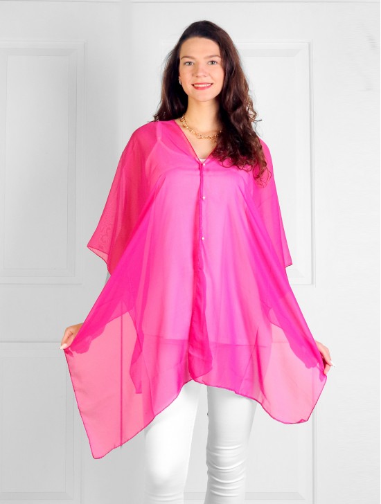 Solid Color Reversible Pearl Chiffon Top